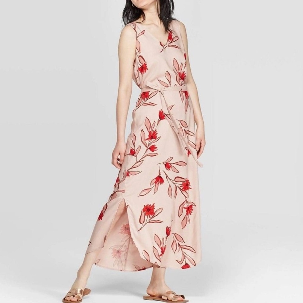 a new day Red Floral Maxi Dress - Cream